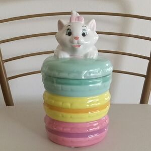 Disney Marie Macaron Stack Cookie Jar/Canister Pastel Colors
